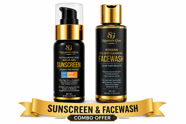 Signature Glow Glow & Protect Combo — Korean Rice Facewash + SPF 50 Sunscreen